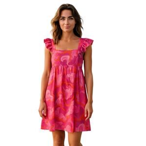 Tuckernuck Ro's Garden Elizabeth babydoll Dress pink print Sz Medium boho chic